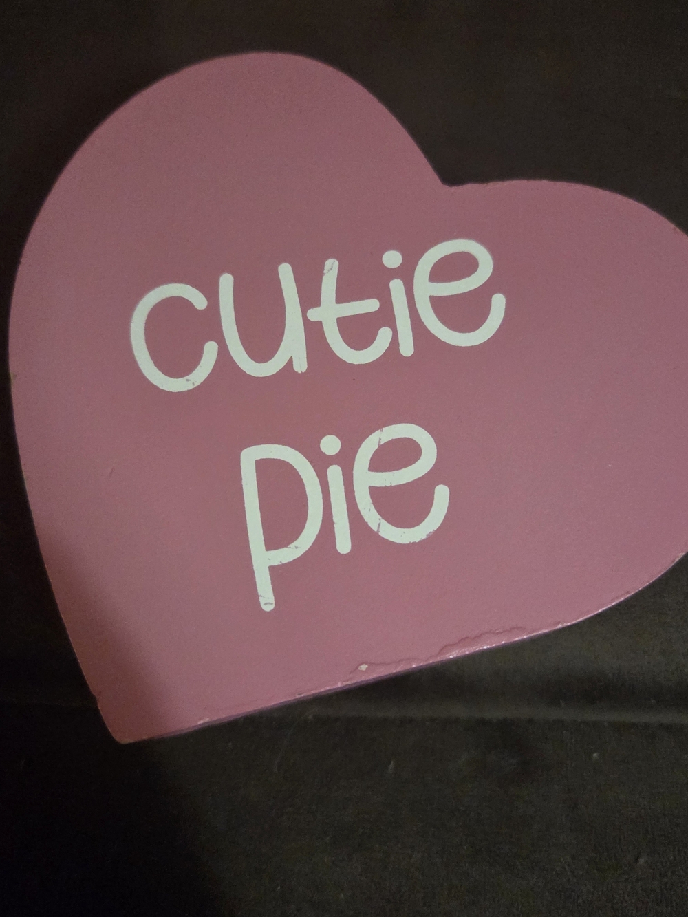 Cutie Pie Pink Heart Wood Decor